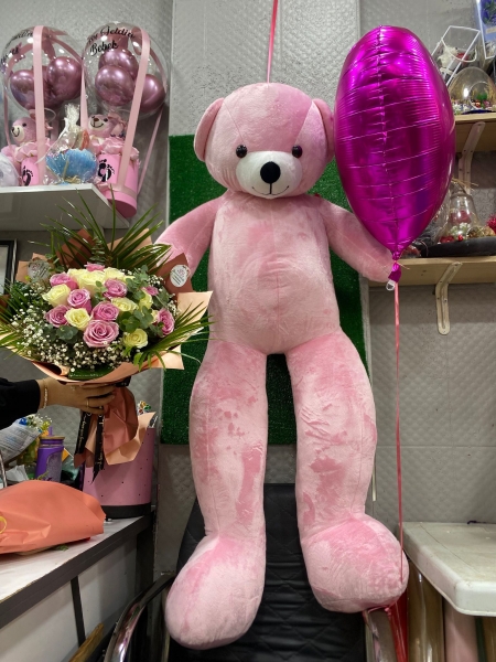 Renkli Gül Buketi ve Ayıçık Balon