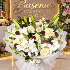 PREMİUM LİLYUM ORKİDE BUKETİ
